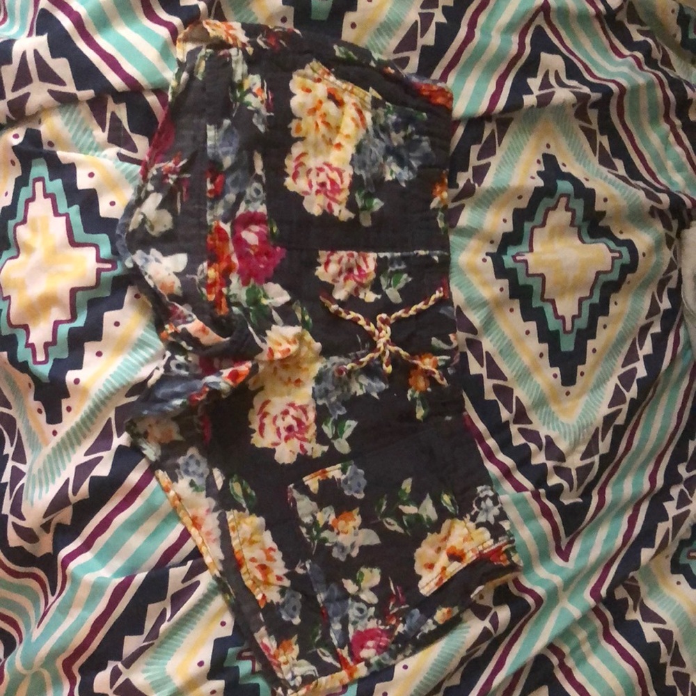 Blue short with flowers